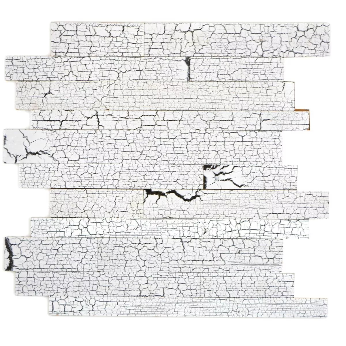 Mosaik Fliser Træ Paris Pattern Selvklæbende Hvid