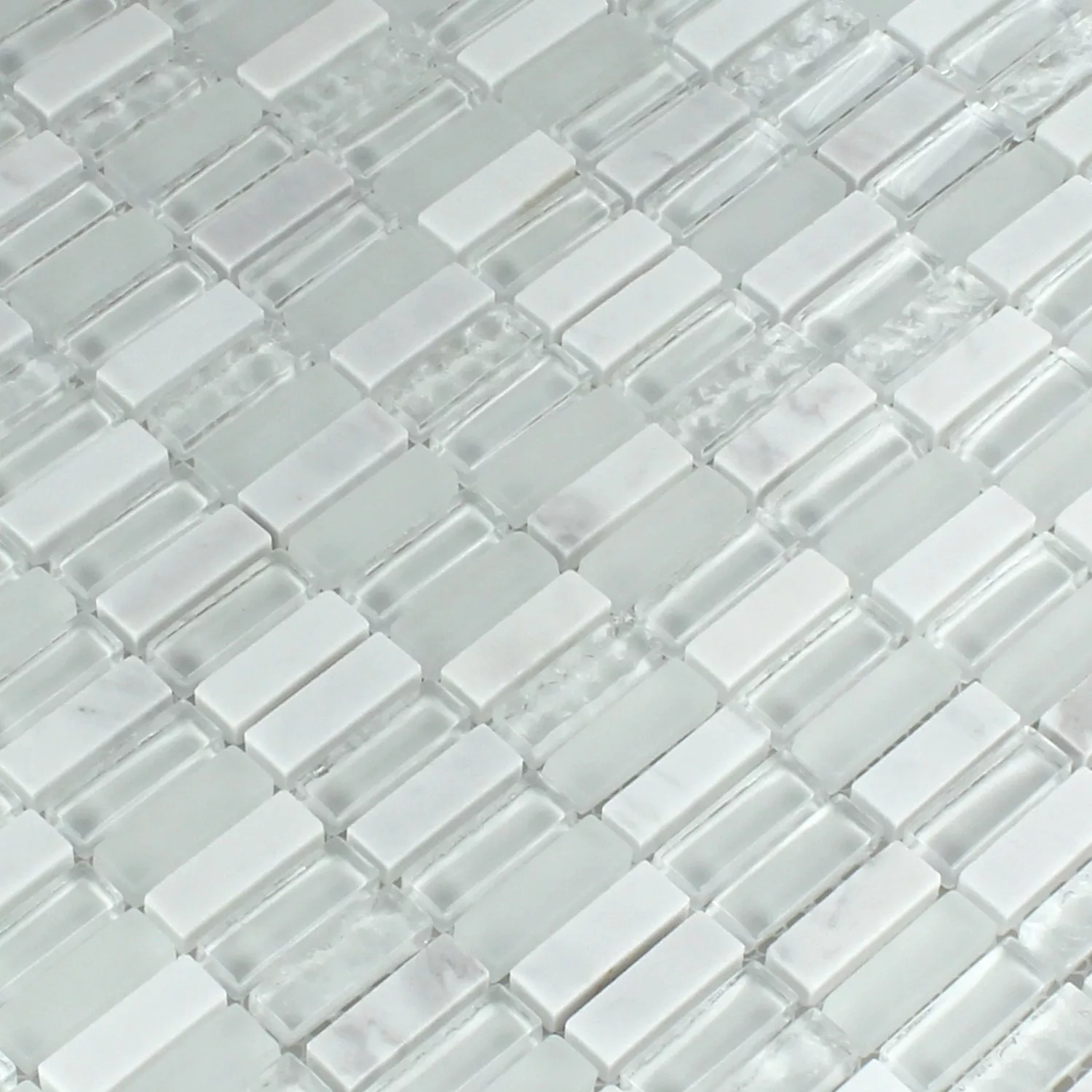 Mosaik Fliser Marmor Hvid Mix 10x30x8mm