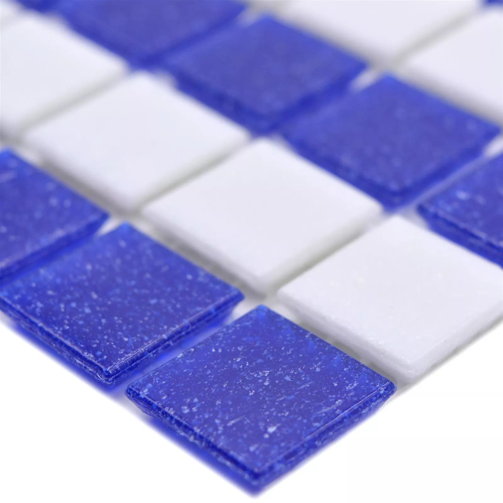 Prøve Swimmingpool Mosaik Filyos Blå Hvid Papir Limet