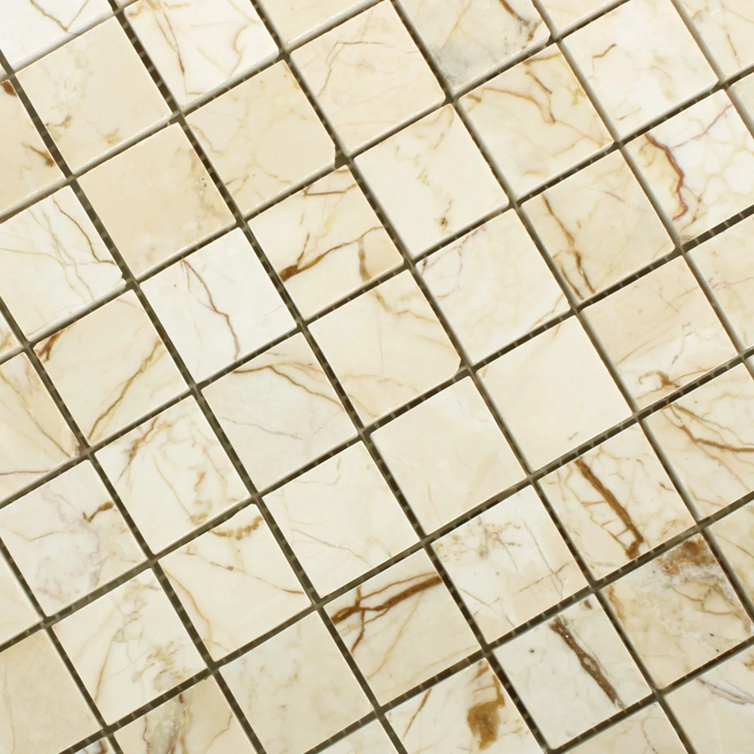Prøve Mosaik Fliser Marmor Gulden Cream Poleret