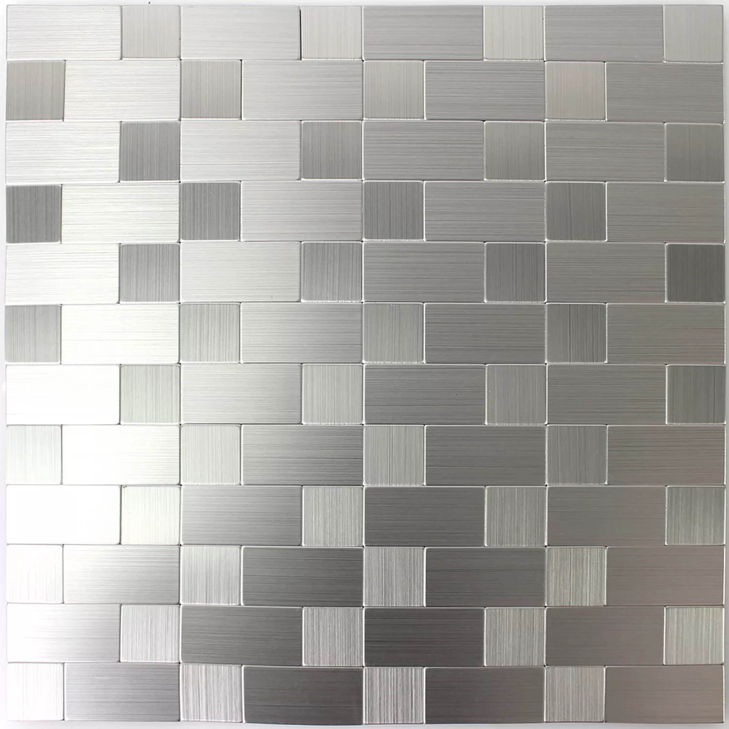 Prøve Selvklæbende Metal Mosaik Fliser Sølv Mix