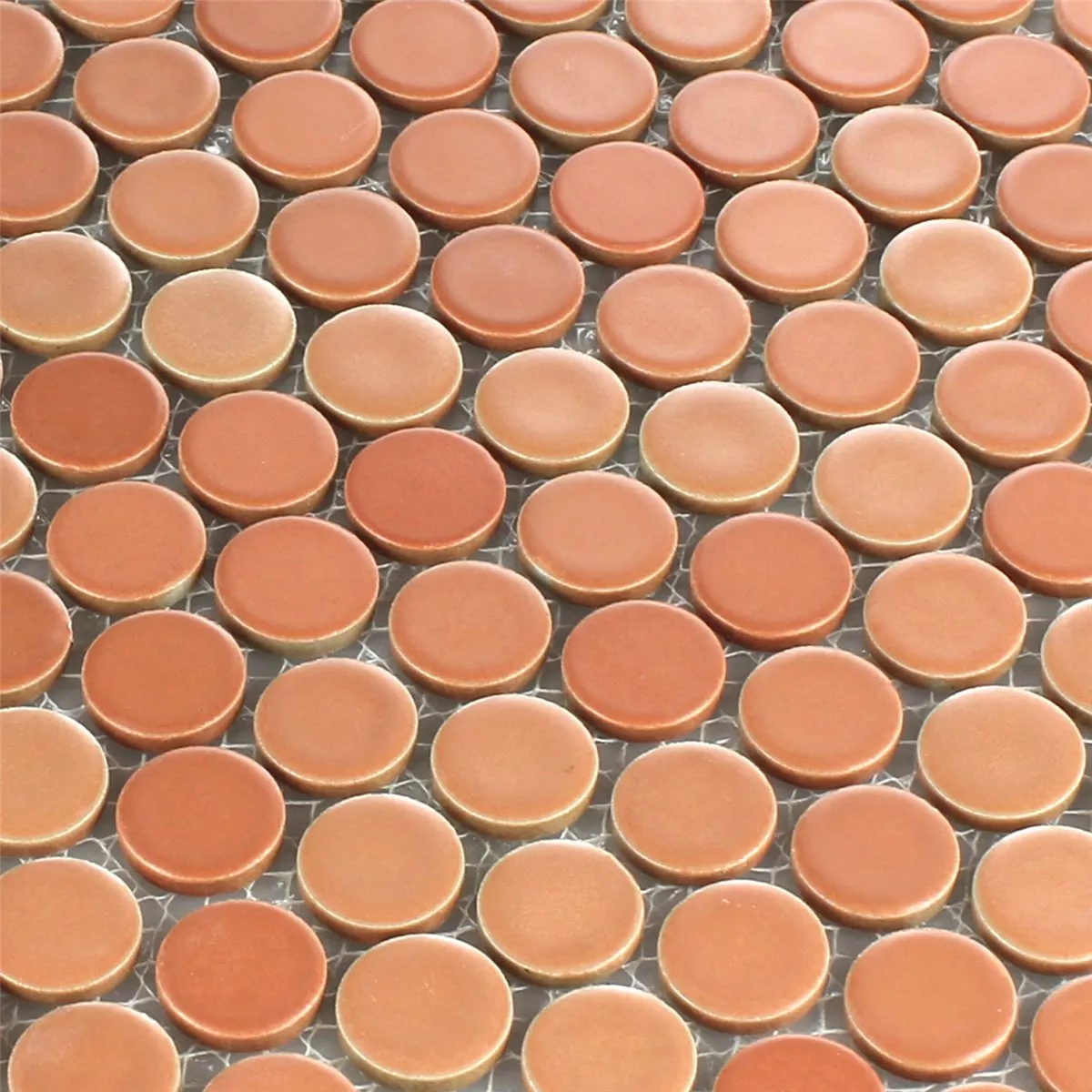 Keramik Knopp Mosaik Fliser Rund Terracotta