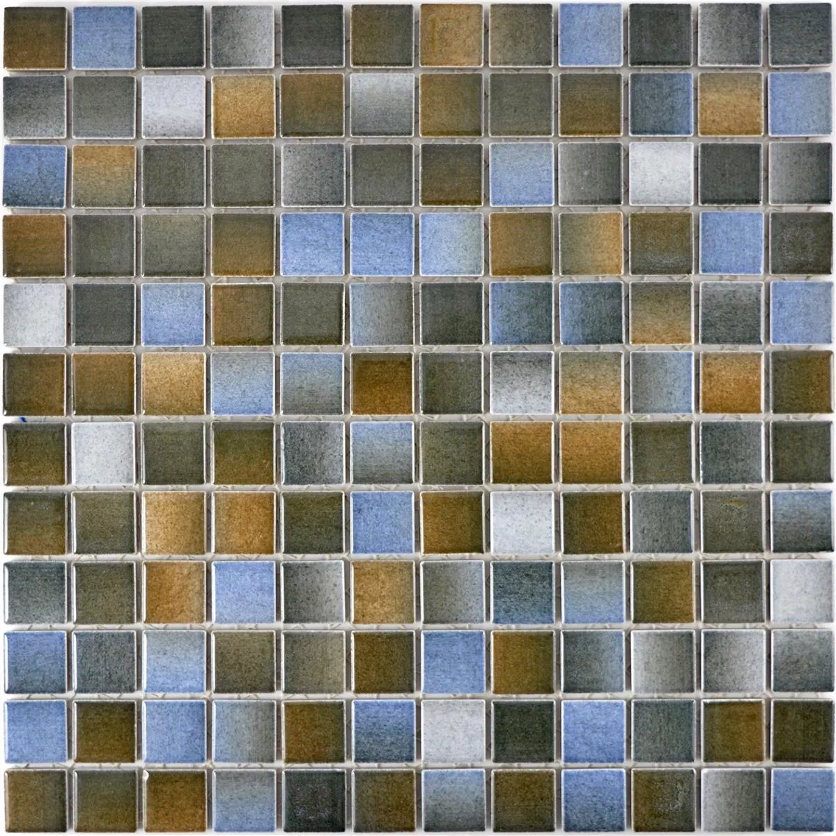 Keramik Mosaik Fliser Picasso Brun Blå