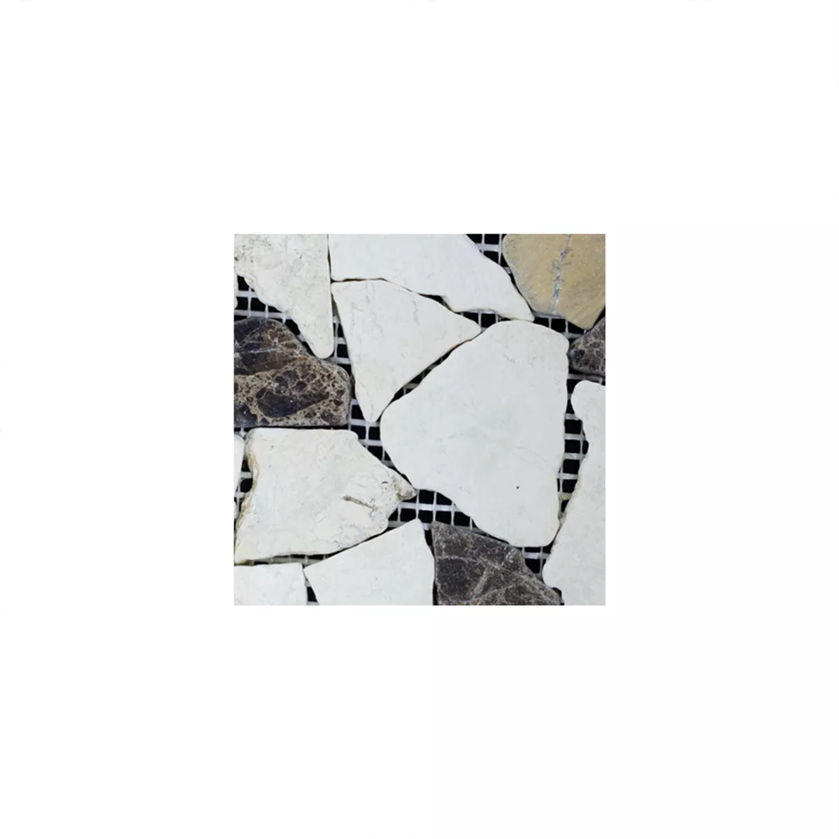 Prøve Marmor Brud Mosaik Fliser Dolcevista Brun Hvid