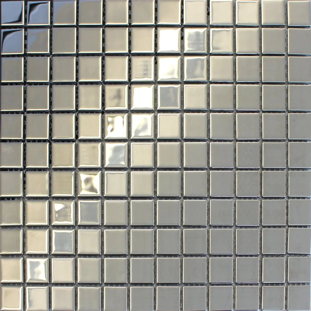 Glasmosaik Fliser Sølv Uni 25x25x4mm