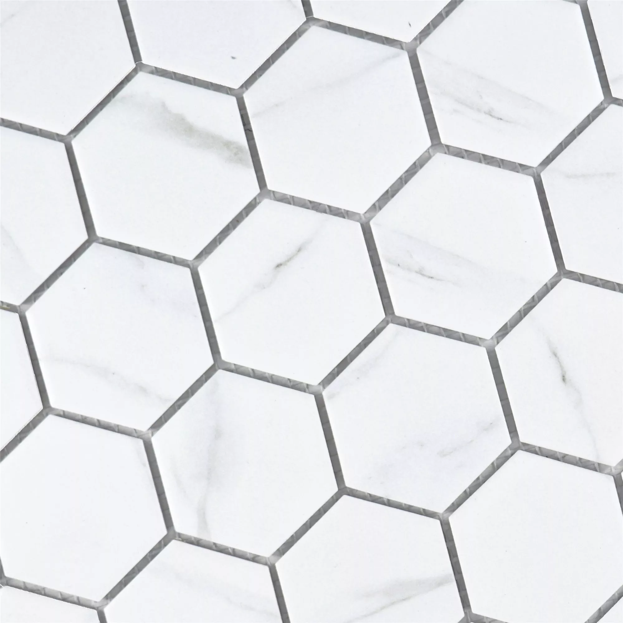 Keramik Mosaik Fliser Zyrus Carrara Hexagon 51
