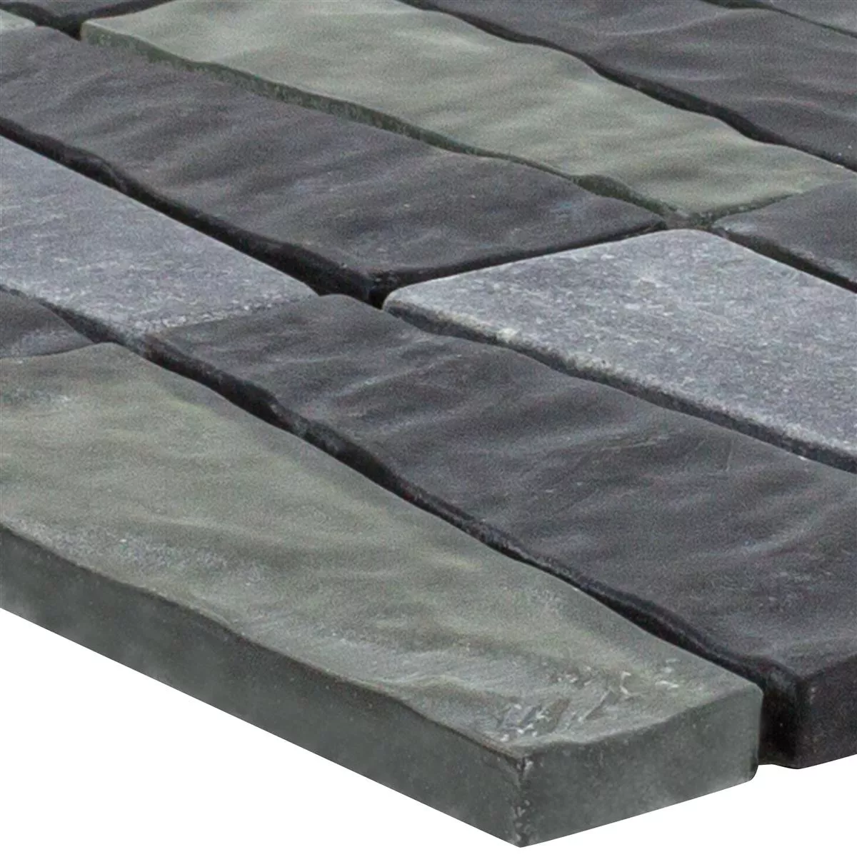 Glas Natursten Mosaik Fliser Marseille Gra Sort Mix Glas Natursten Mosaik Fliser Marseille Gra Sort Mix