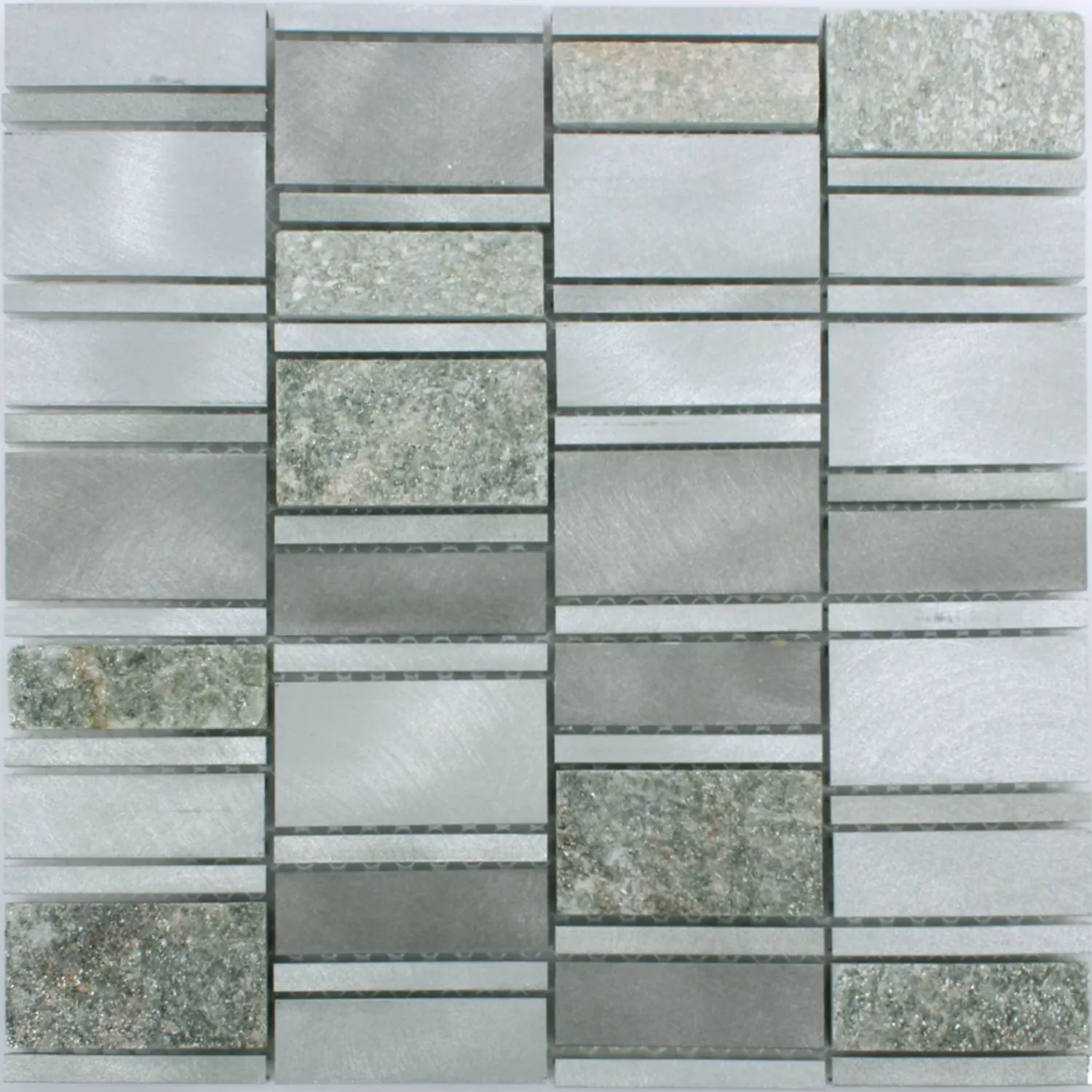 Mosaik Fliser Natursten Aluminium Avanti Gra