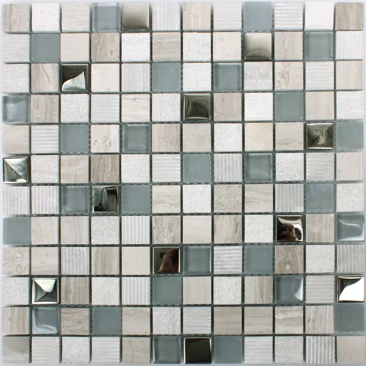 Prøve Mosaik Fliser Venzona HellGra Sølv 
