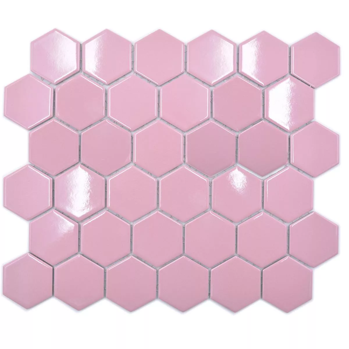 Prøve fra Keramikmosaik Salomon Hexagon Rosa H51