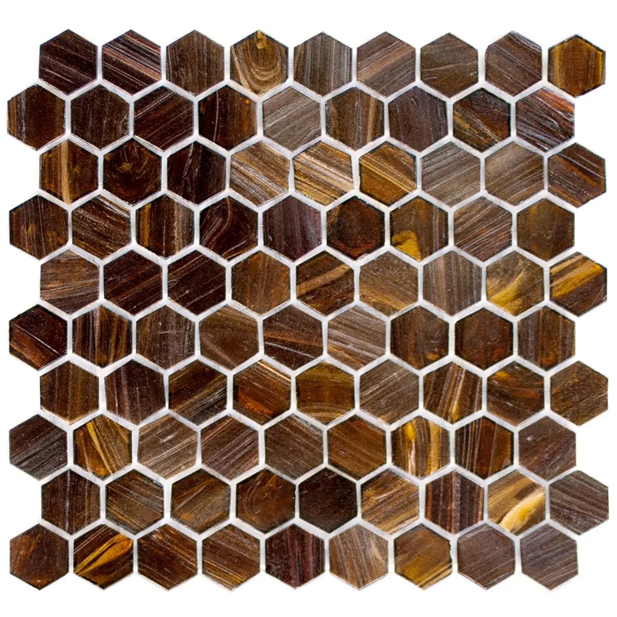 Glasmosaik Fliser Trend-Vi Hexagon 270 Morkbrun