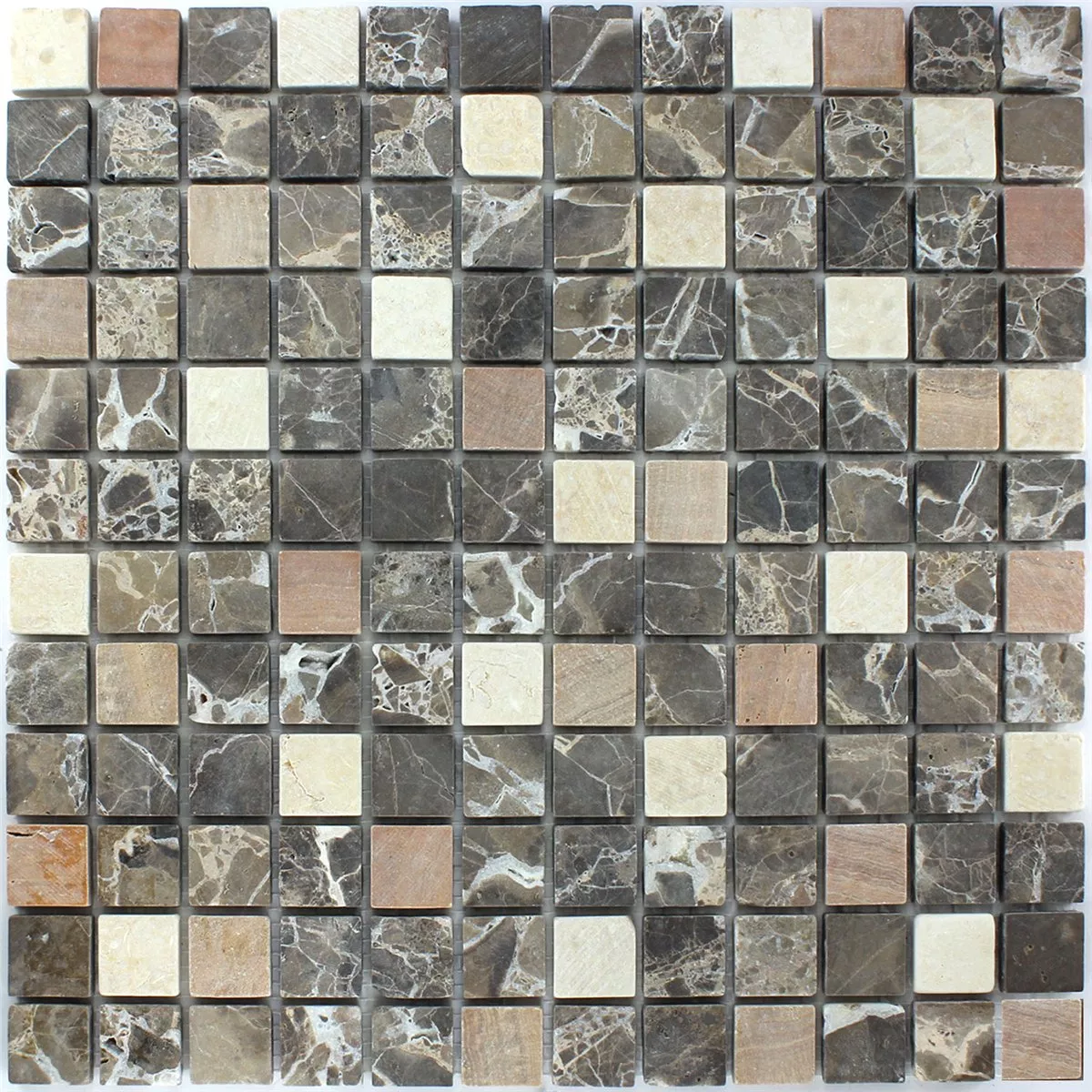 Mosaik Fliser Marmor Brun 23x23x7mm