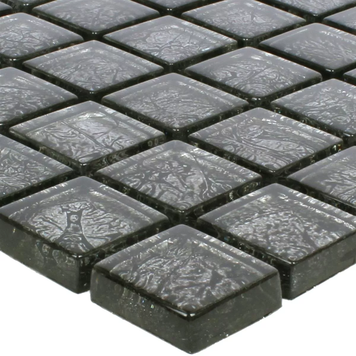 Mosaik Fliser Glas Kandila Sort 23x23x8mm Mosaik Fliser Glas Kandila Sort 23x23x8mm