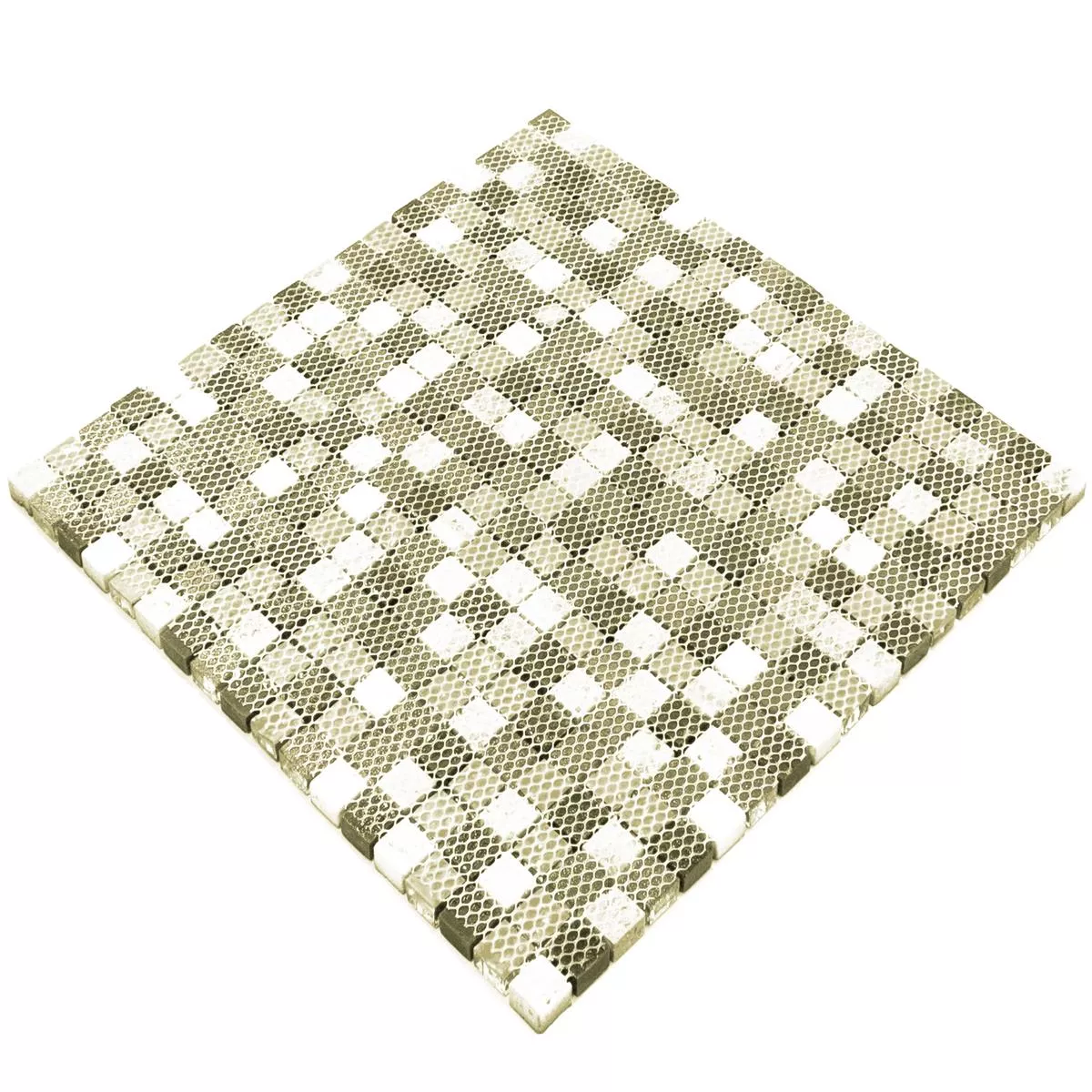 Glas Marmor Mosaik Fliser Majestic Sølv Brun