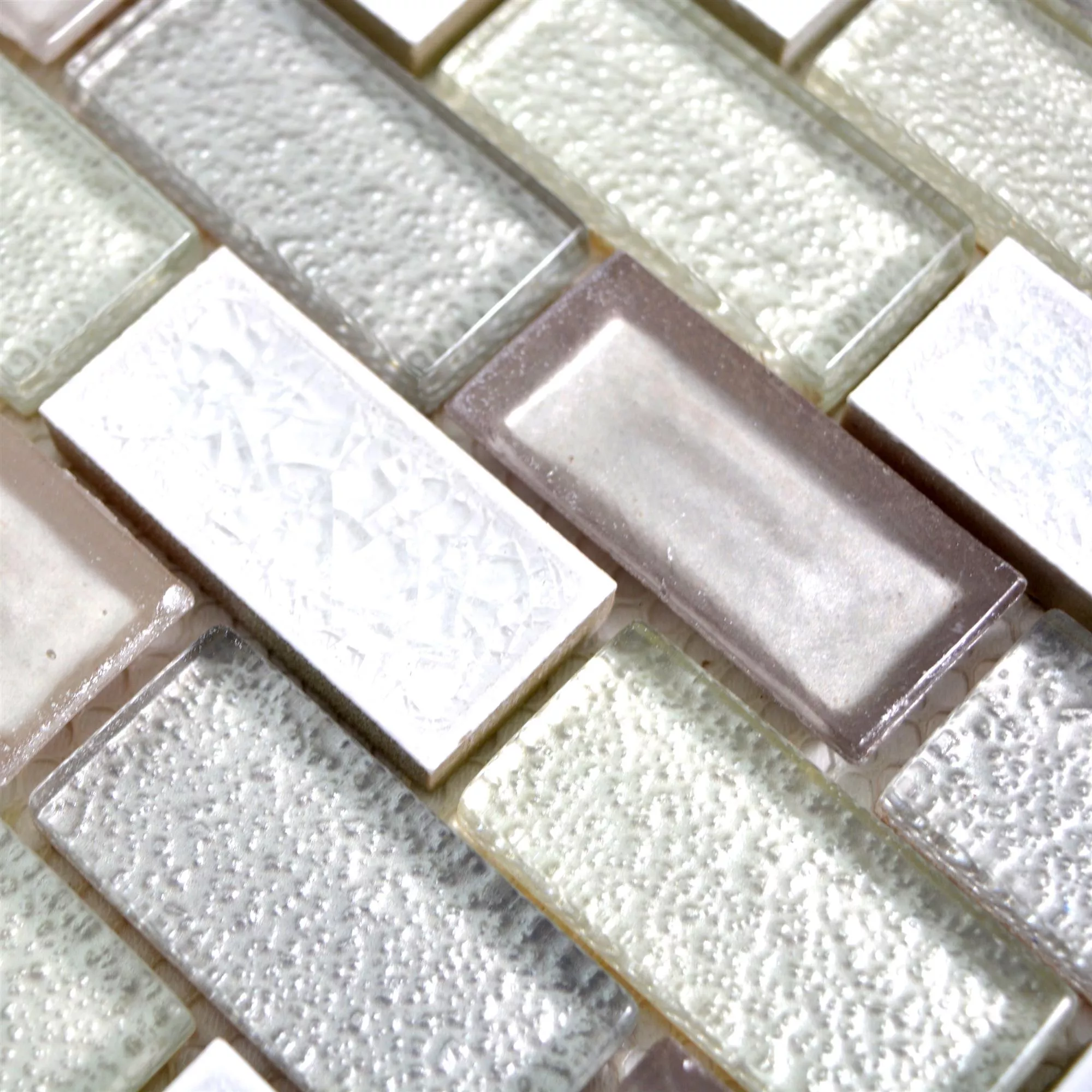 Glas Keramik Mosaik Fliser Mirasol AltHvide