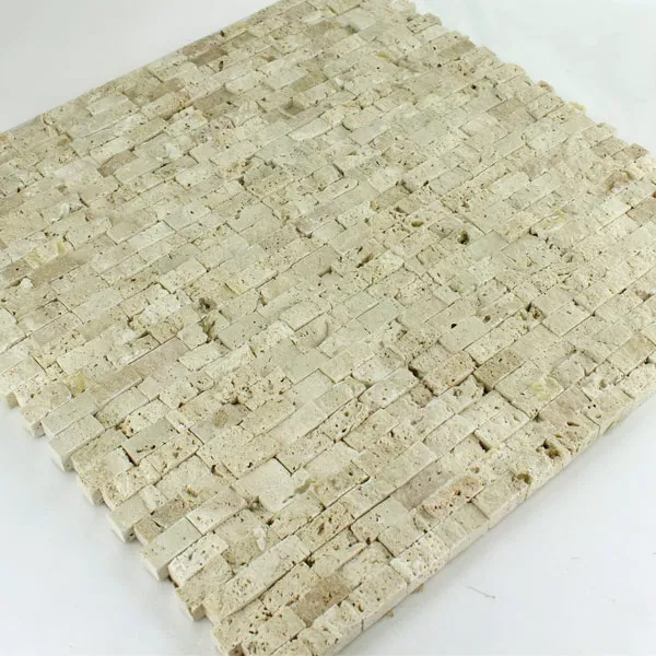 Prøve Mosaik Fliser Marmor Vægbeklædning Beige Skifer