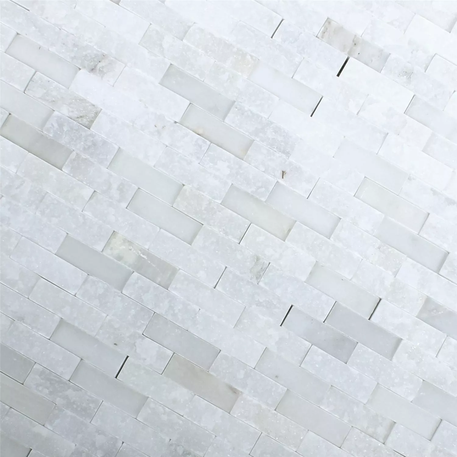 Mosaik Fliser Marmor Sirocco Hvid 3D