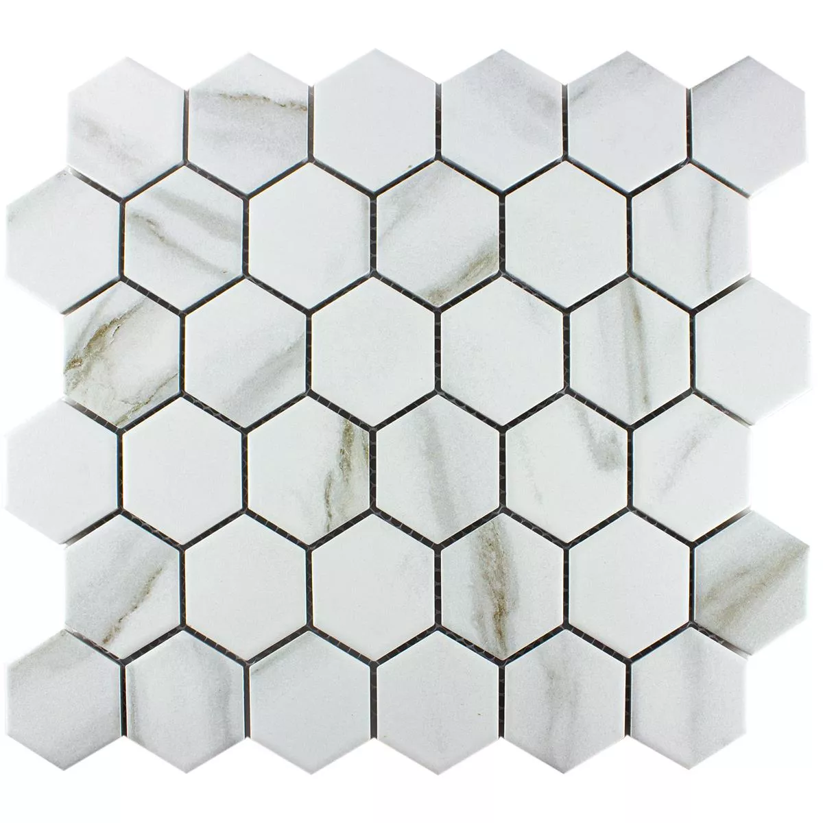 Keramik Mosaik Fliser Hilgard Sten Optik Hexagon Calacatta