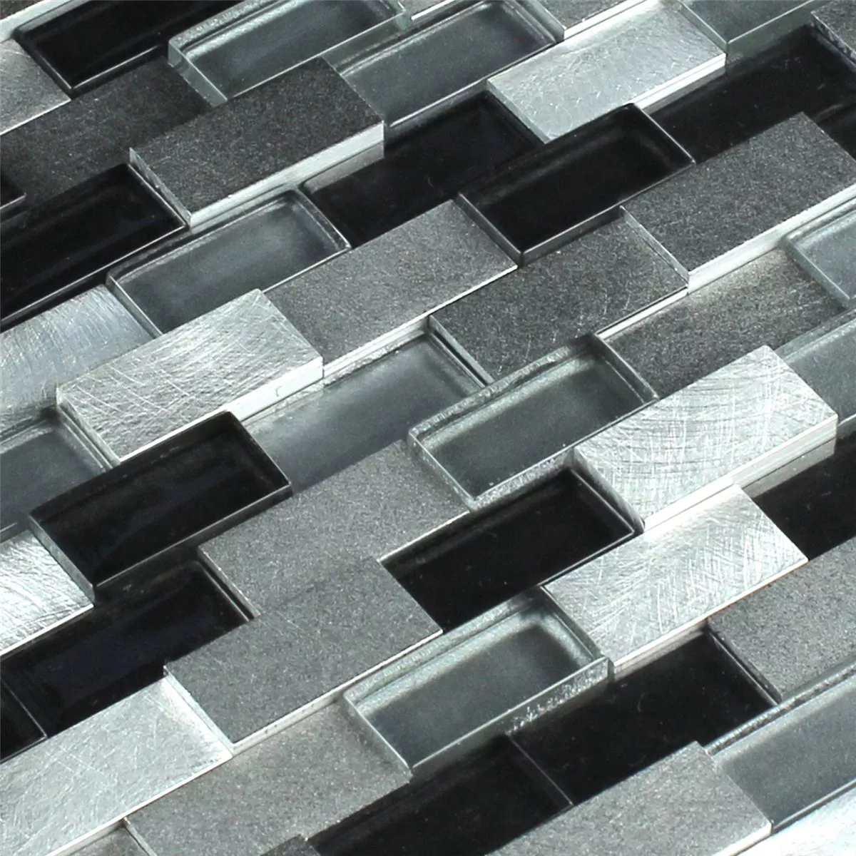 Prøve Design Mosaik Aluminium Glas D Sort Sølv