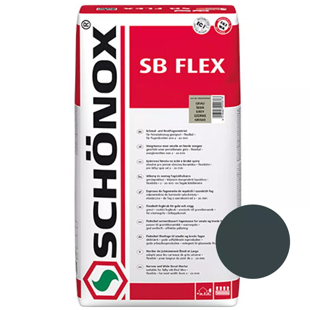 Schönox SB Flex Mørtel Antracit - Fine Stentøj & Stentøjsfuger (15 Kg)