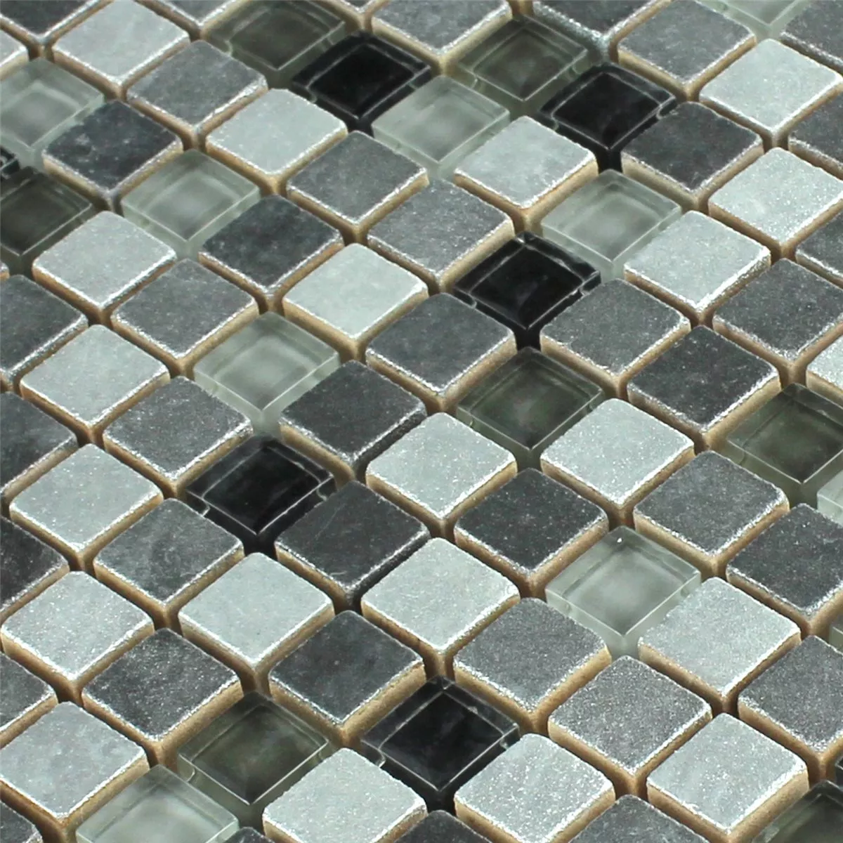 Prøve Mosaik Fliser Glas Natursten Mix