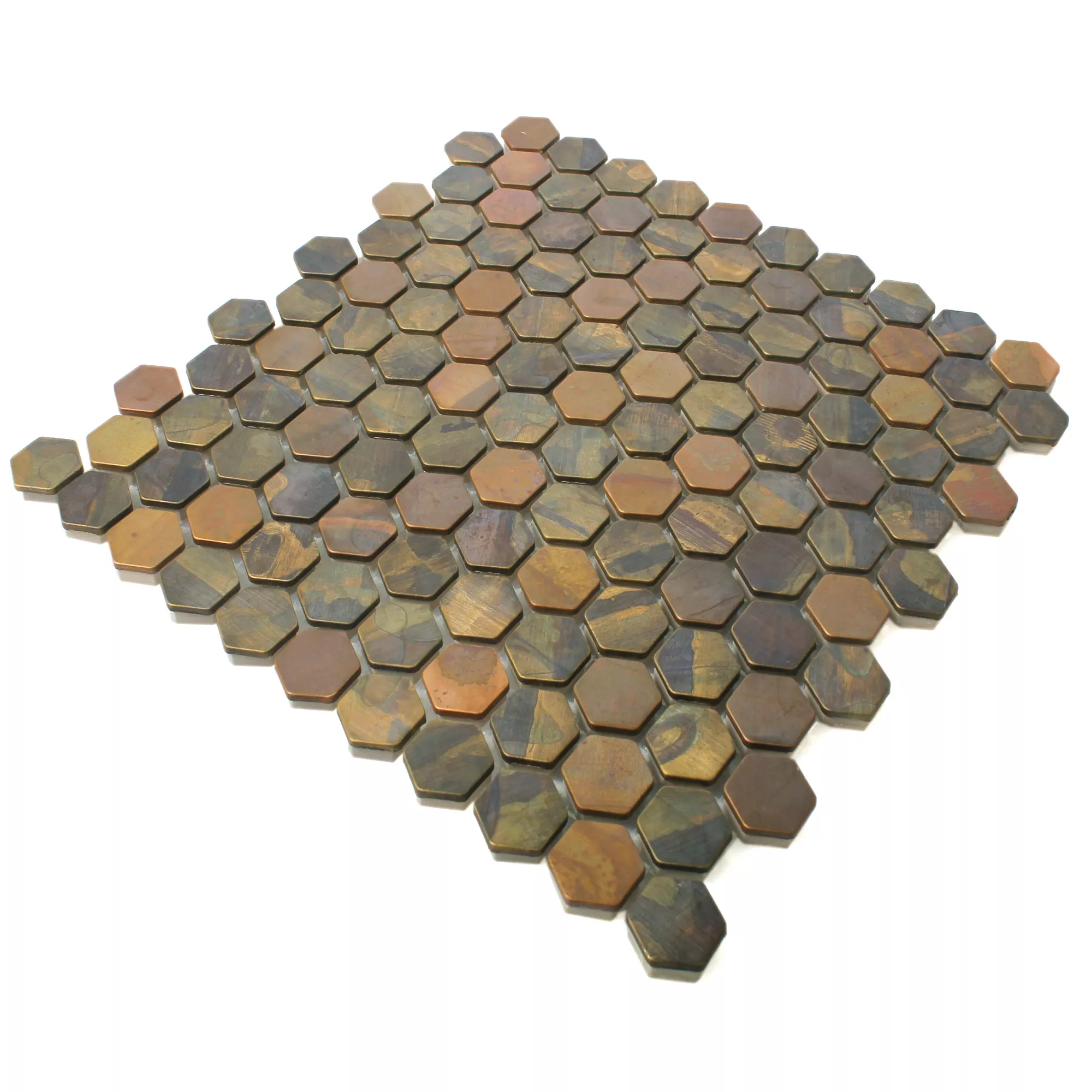 Mosaik Fliser Kobber Merkur Hexagon Brun 24