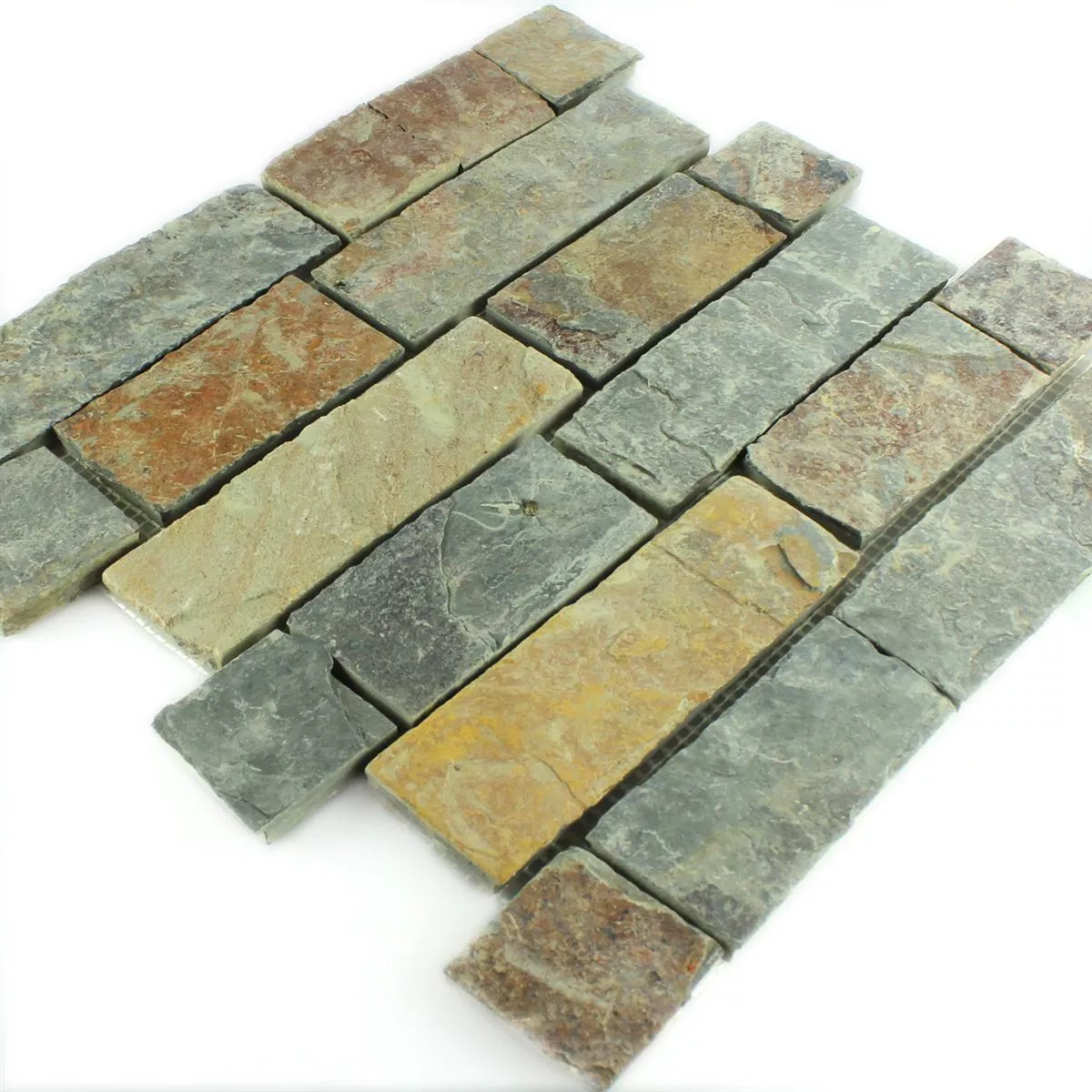 Mosaik Fliser Skifer Rost Brun Brick