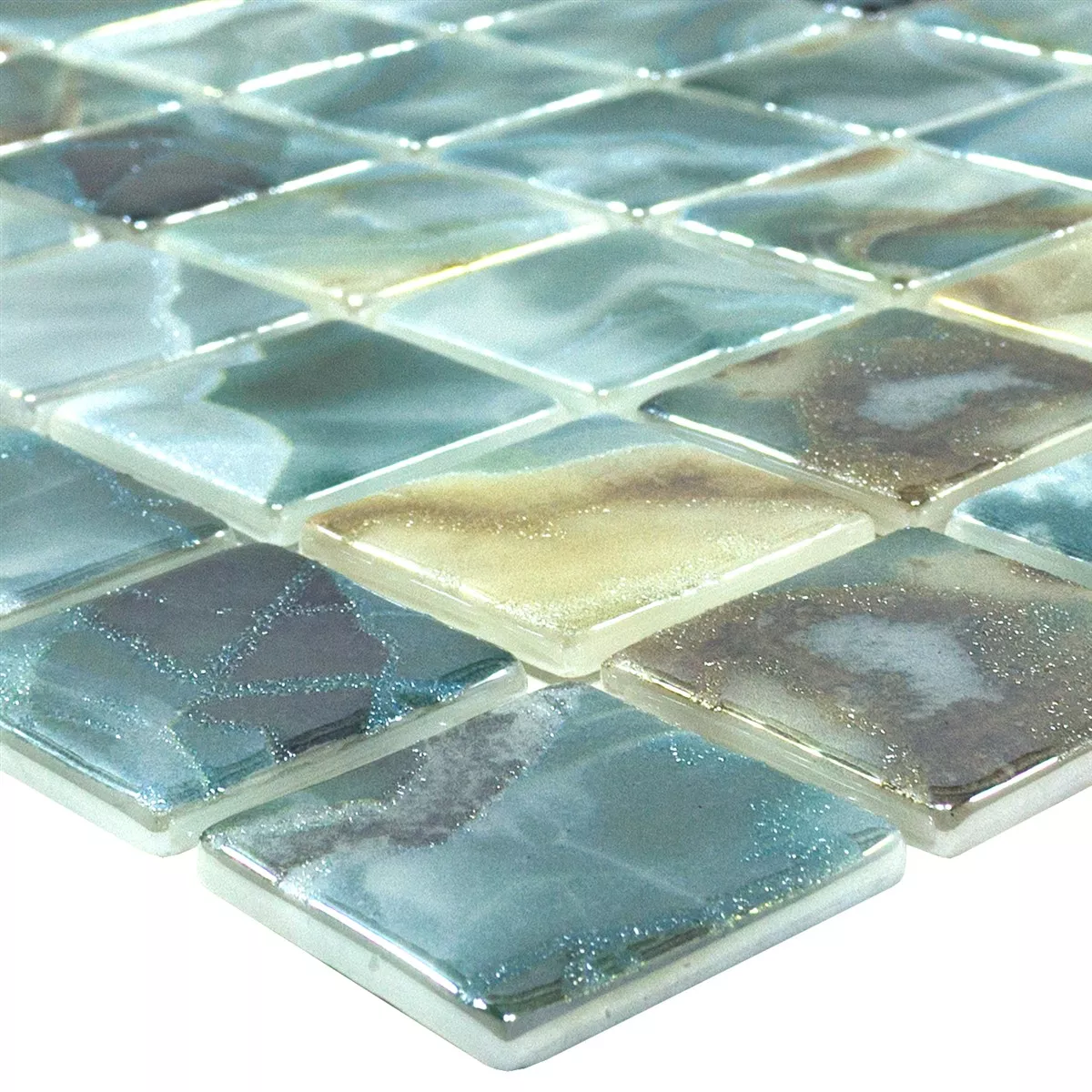 Glas Pool Mosaik Fliser Carolina Lysgrøn