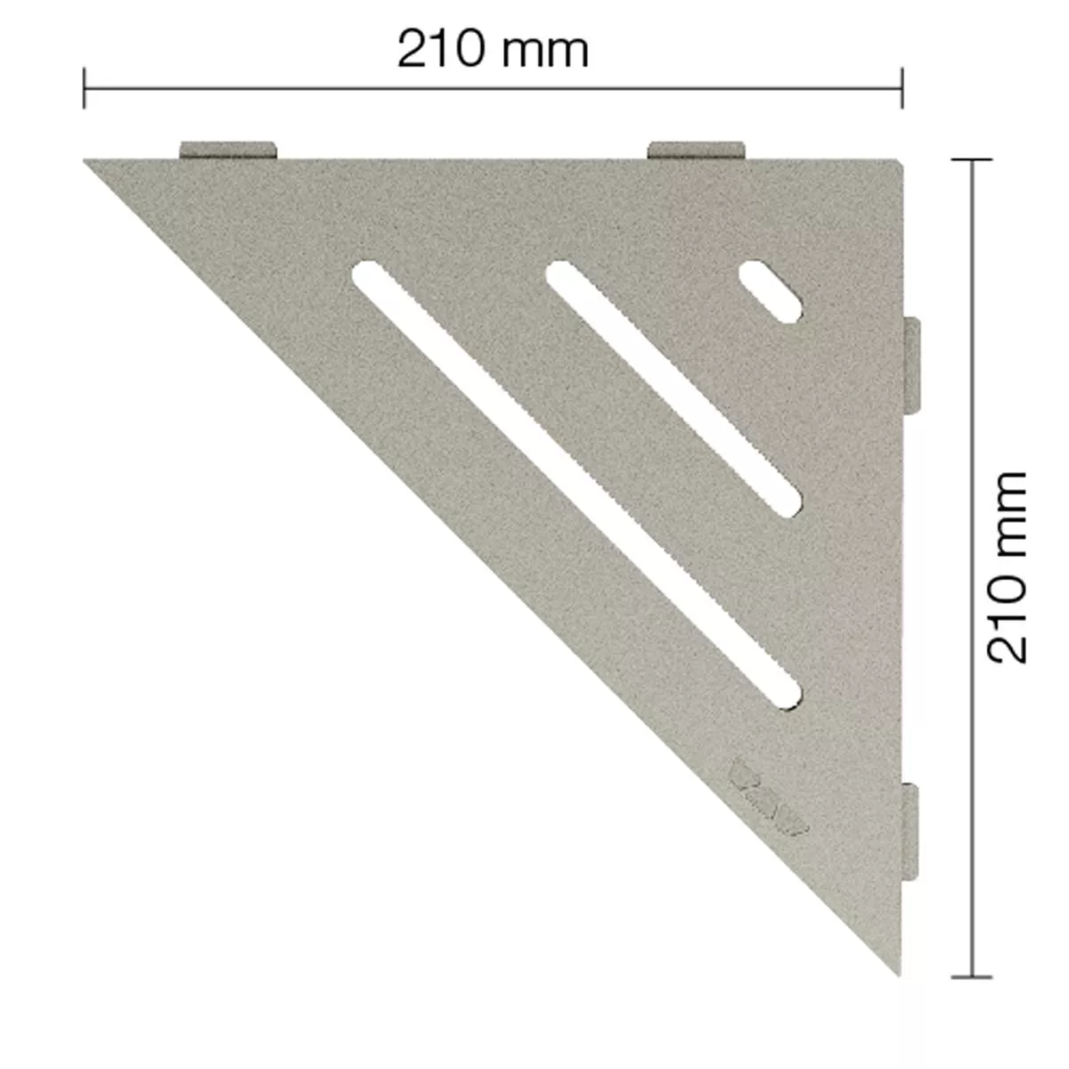 Væghylde brusehylde Schlüter trekant 21x21cm bølgegrå