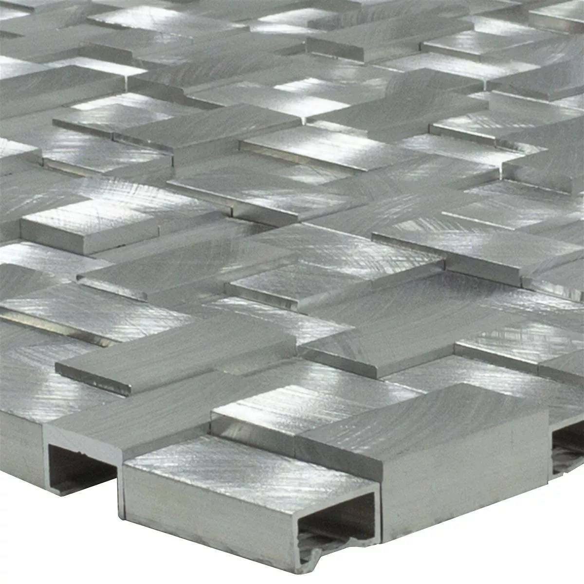 Prøve Aluminium Metal Mosaik Fliser Quantum Sølv