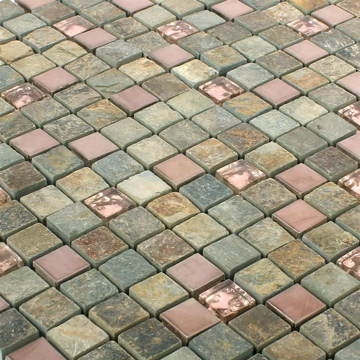 Glas Natursten Mosaik Fliser Dolomiti Multicolor