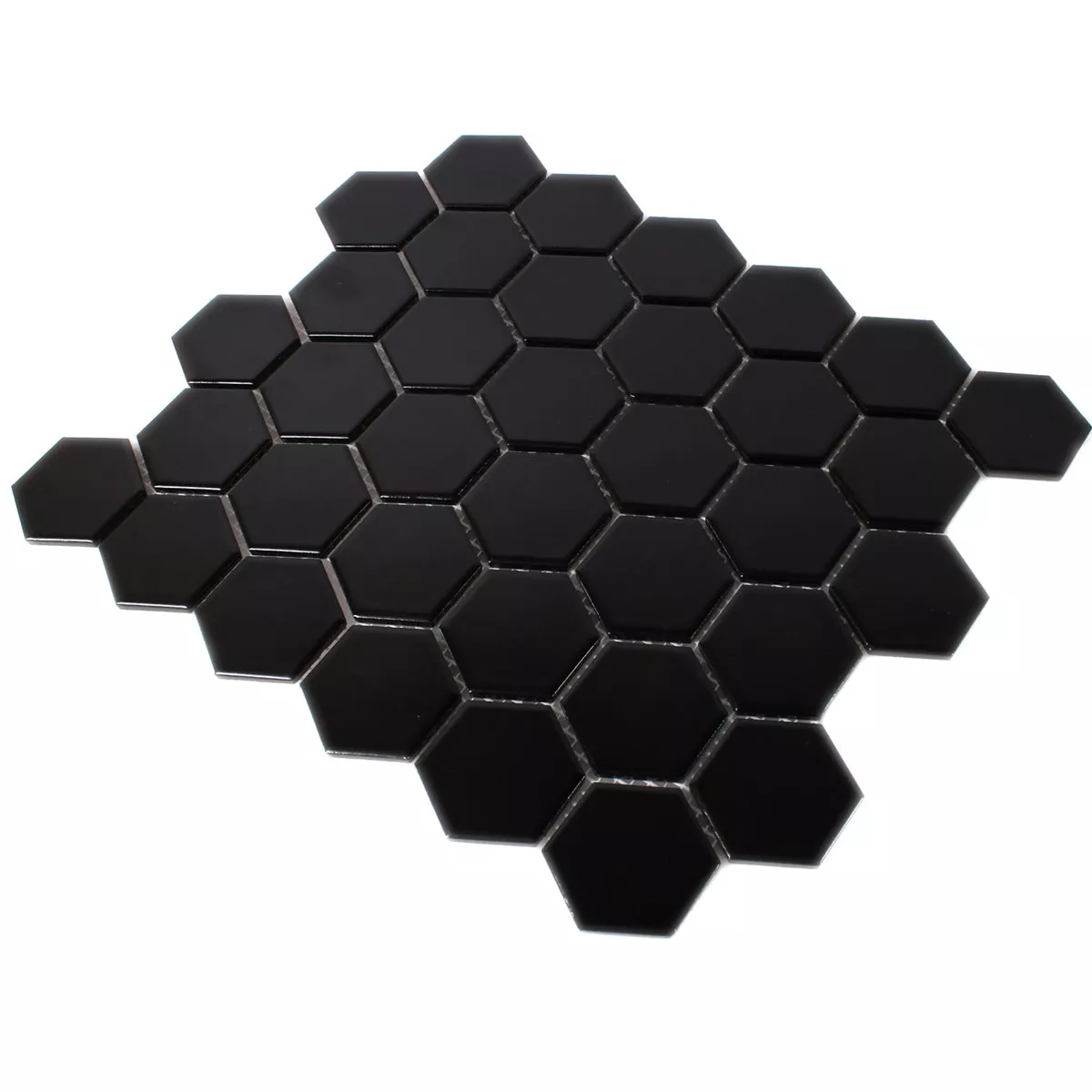 Mosaik Fliser Keramik Hexagon Sort Måtte