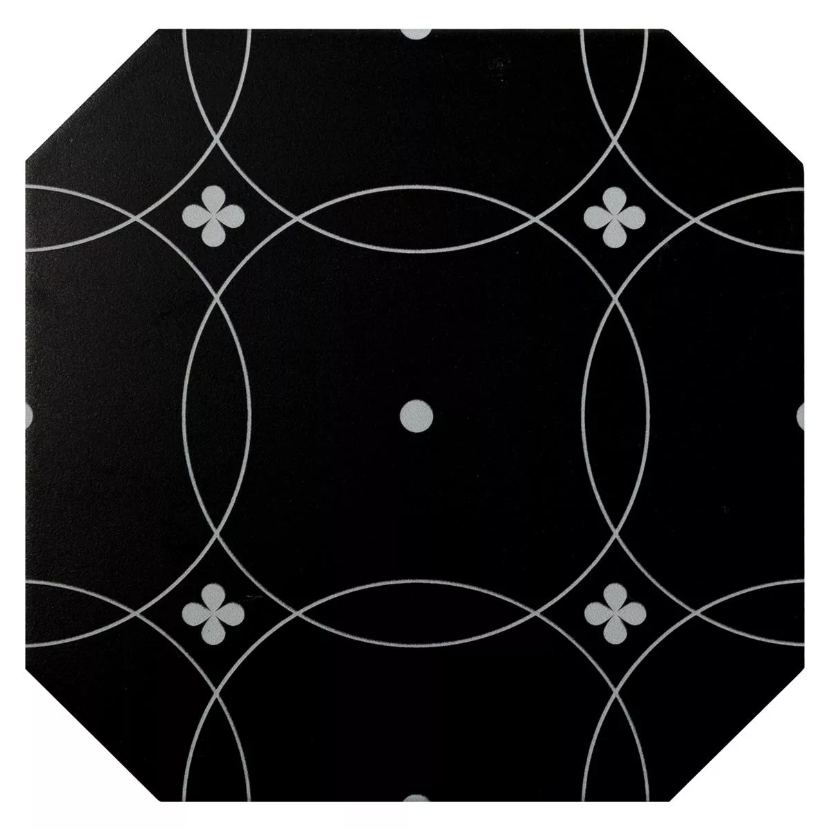Porcellanato Fliser Genexia Sort Hvid Decor 1 Octagon 20x20cm