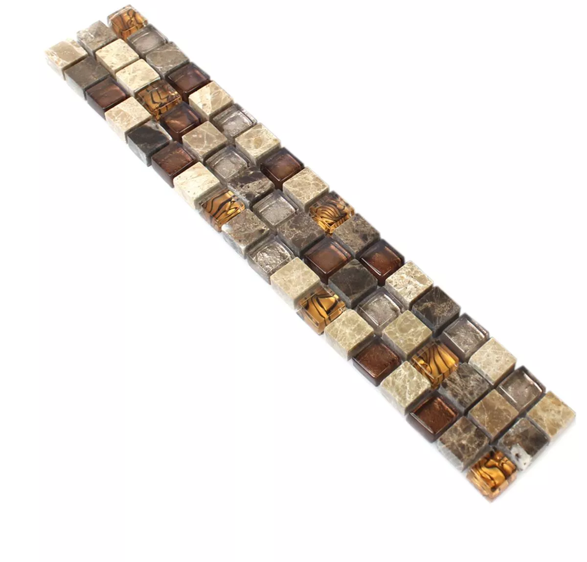 Glas Natursten Mosaikbordure Gabon Brun Glas Natursten Mosaikbordure Gabon Brun