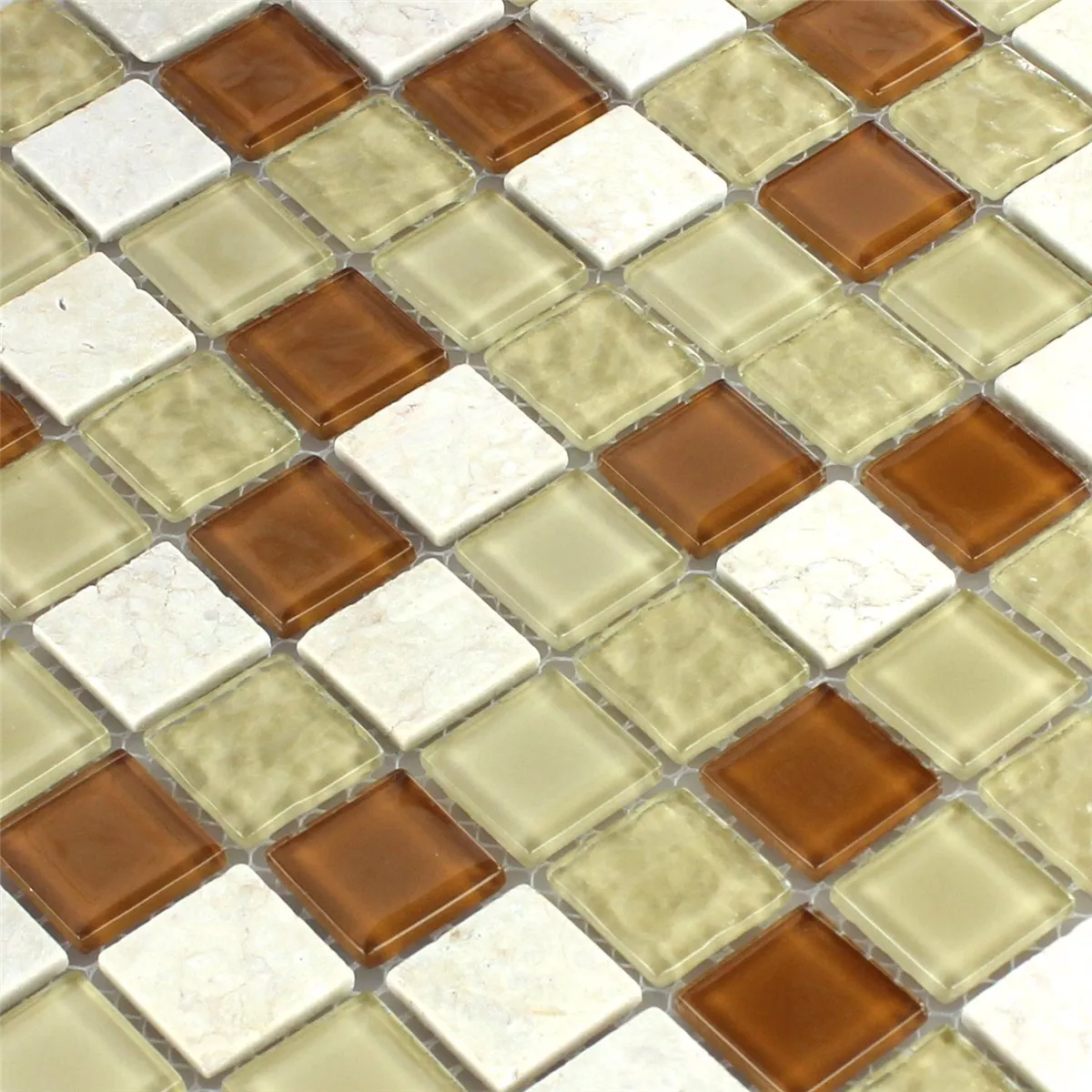 Prøve Mosaik Fliser Glas Marmor Beige Skifer 