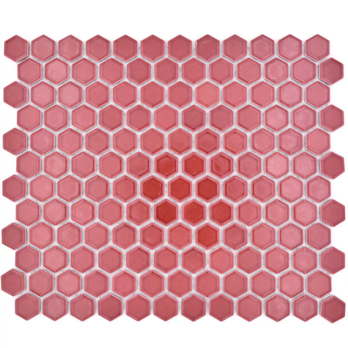 Keramikmosaik Salomon Hexagon Bordeaux Rød H23