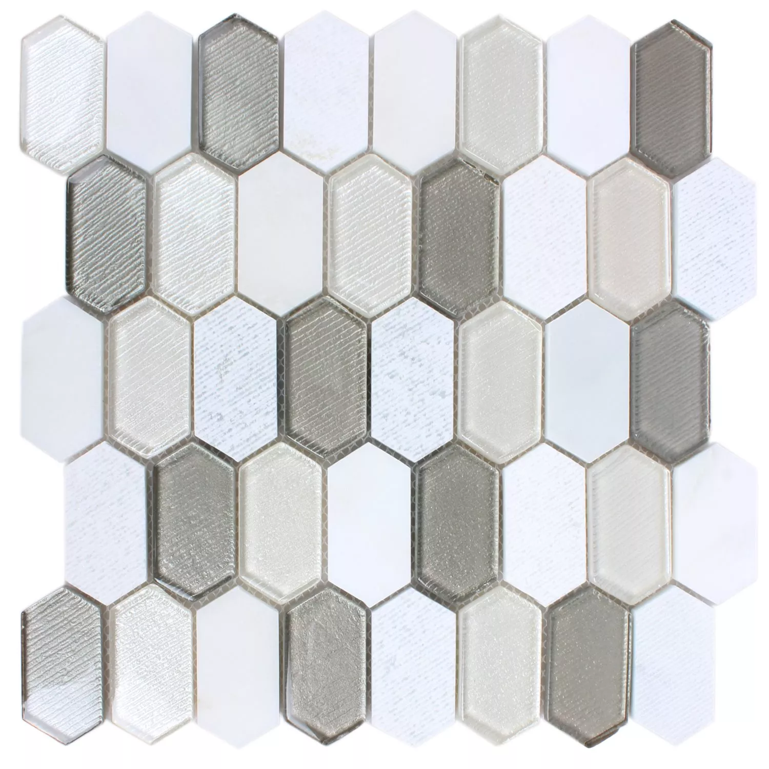 Mosaik Fliser Februata Hexagon Hvid Beige Gra