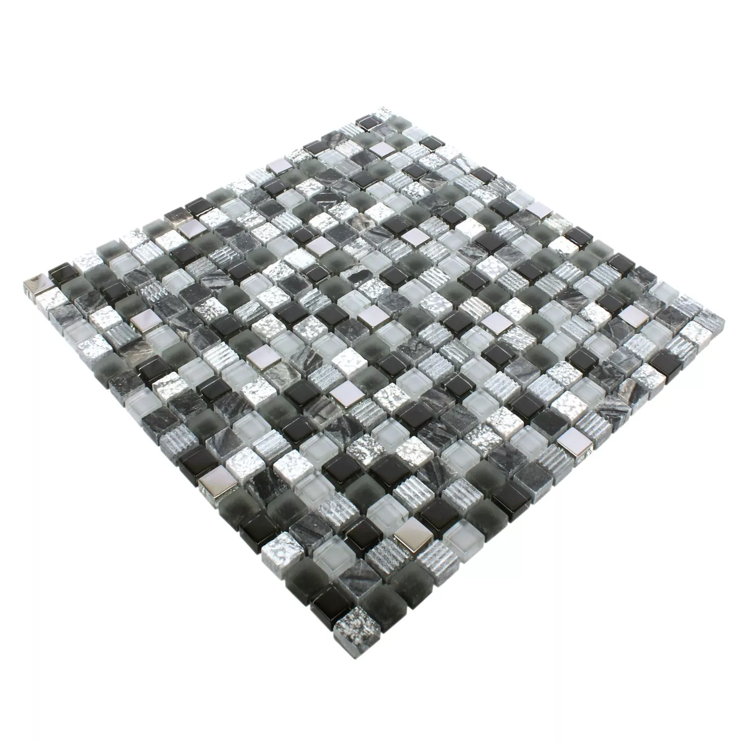 Prøve Mosaik Fliser Venzona Sort Sølv