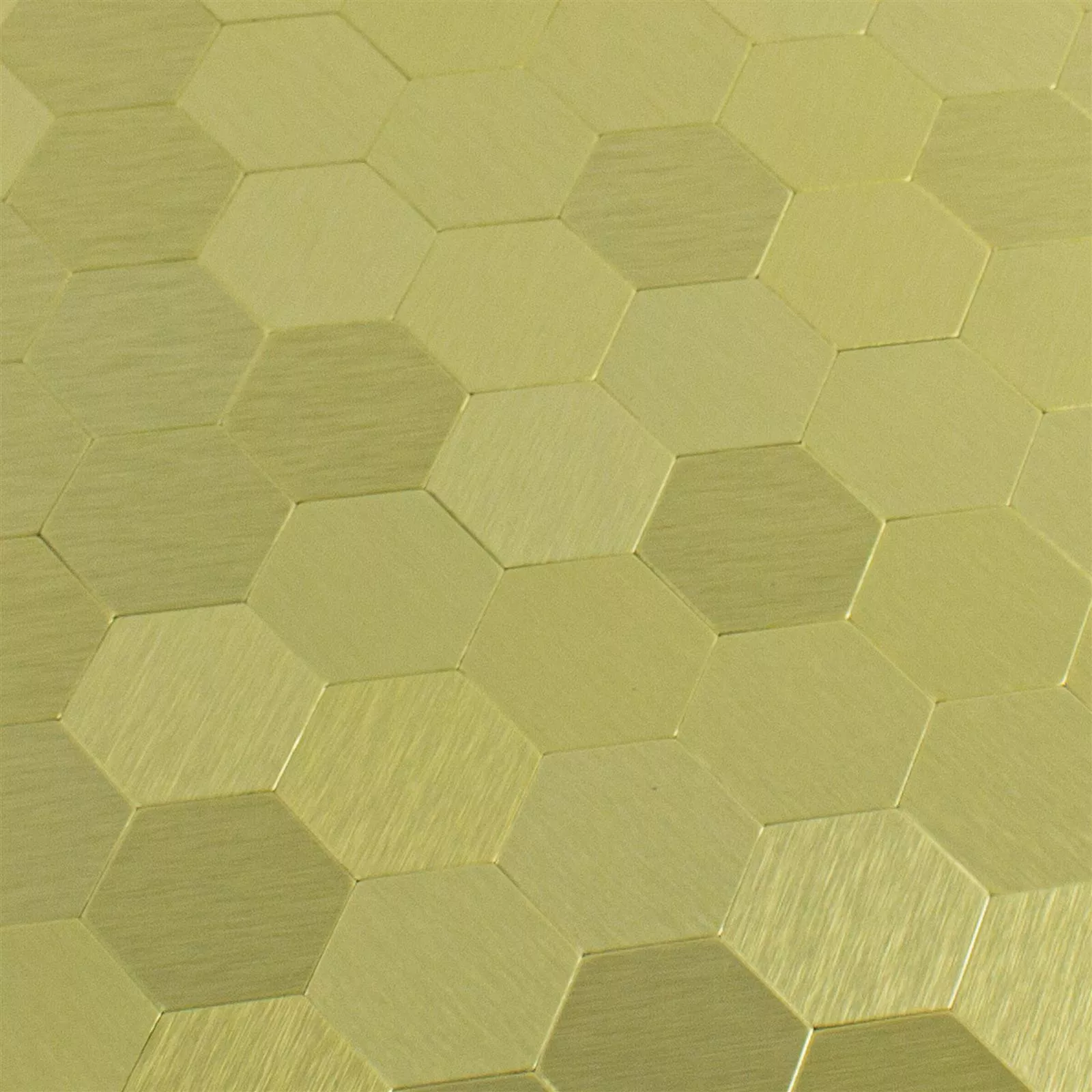 Prøve fra Mosaik Fliser Metal Selvklæbende Vryburg Guld Hexagon