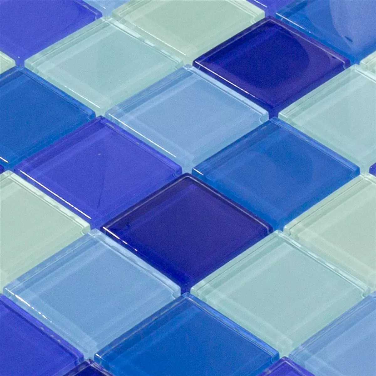 Glasmosaik Fliser Glasgow Blå Mix