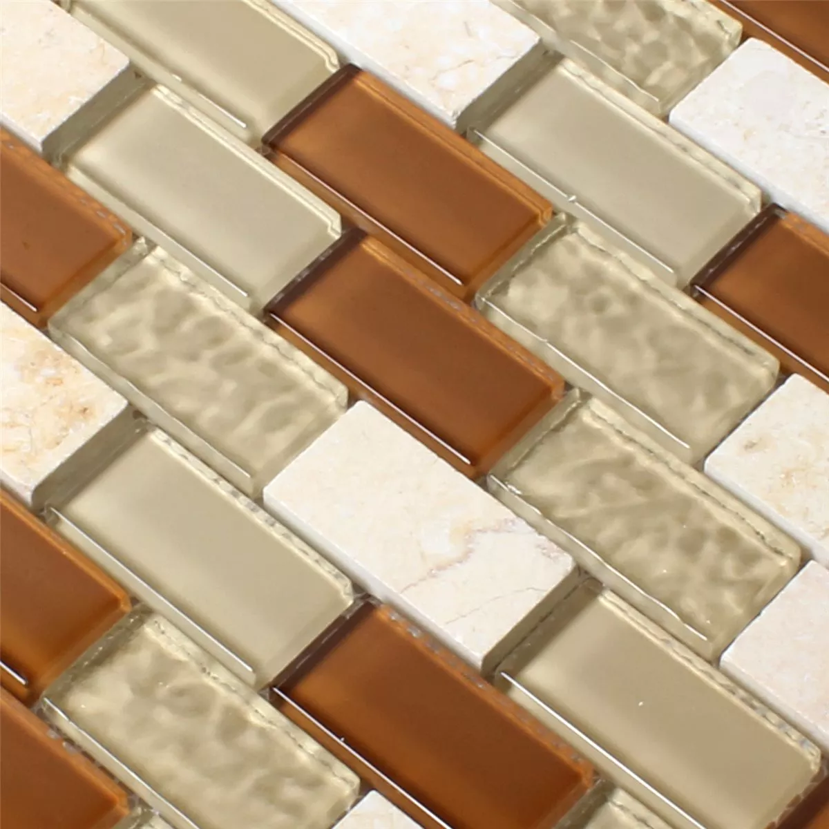 Prøve Mosaik Fliser Glas Marmor Beige Skifer Mix