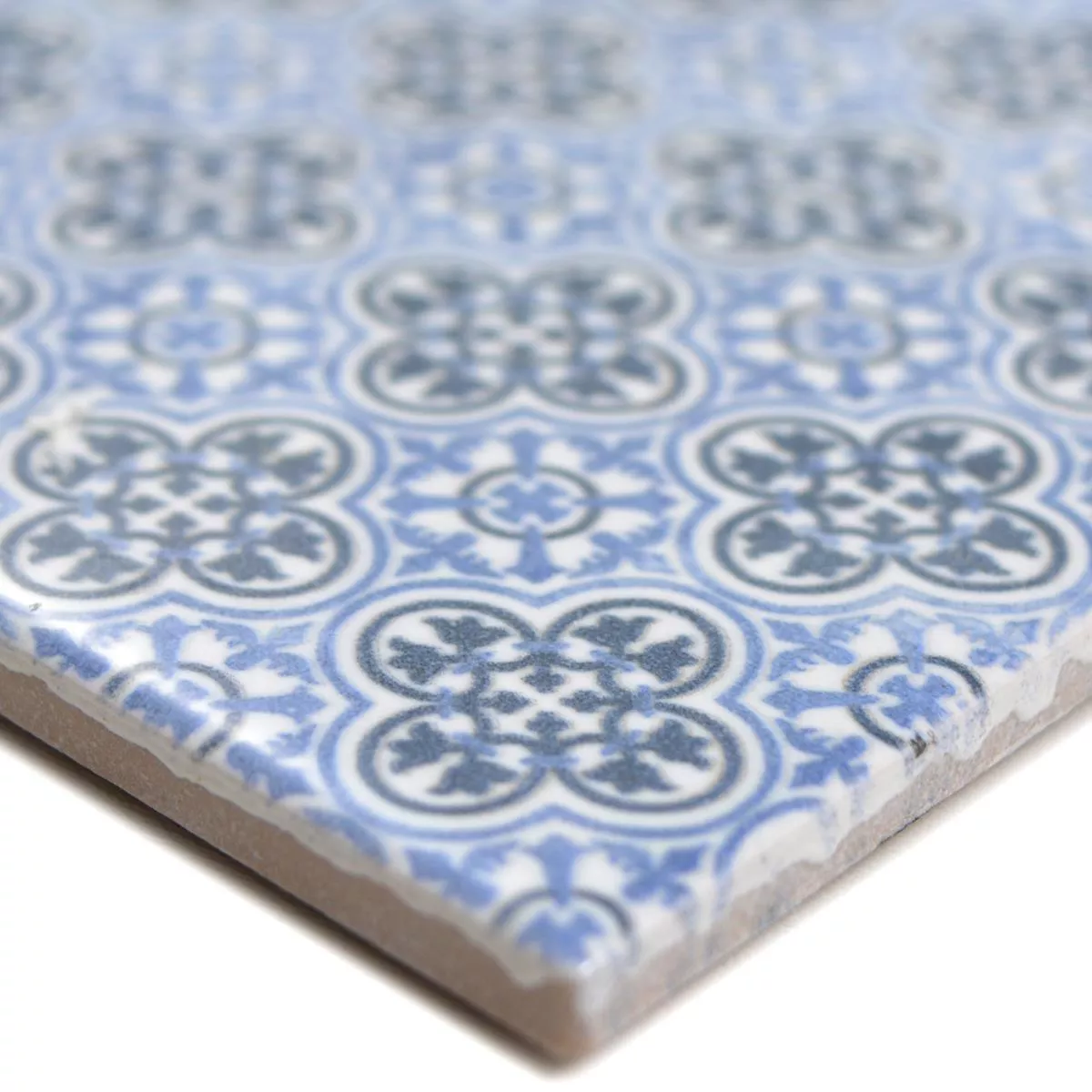 Prøve Keramik Mosaik Fliser Daymion Retro Optik Blå 