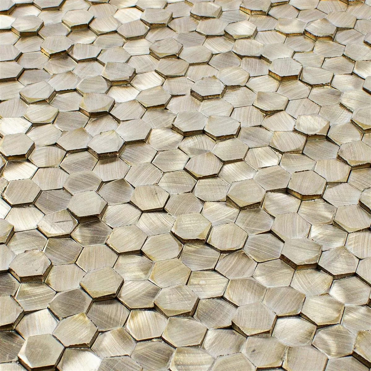 Prøve Aluminium Metal Mosaik Fliser McAllen Guld