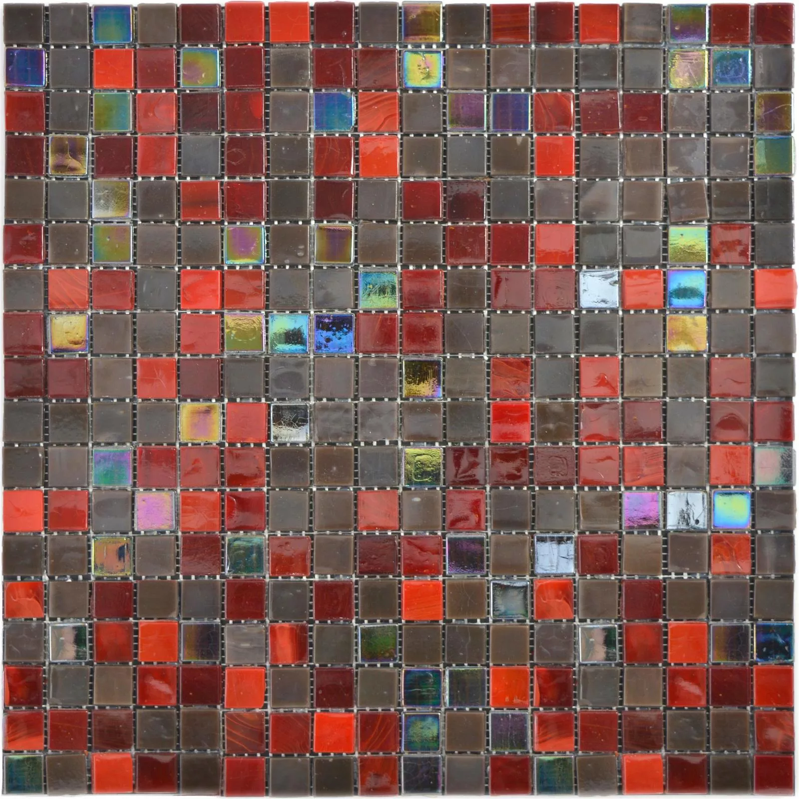 Prøve Glas Mosaik Fliser Rexford Nacre Effekt Brun Rød