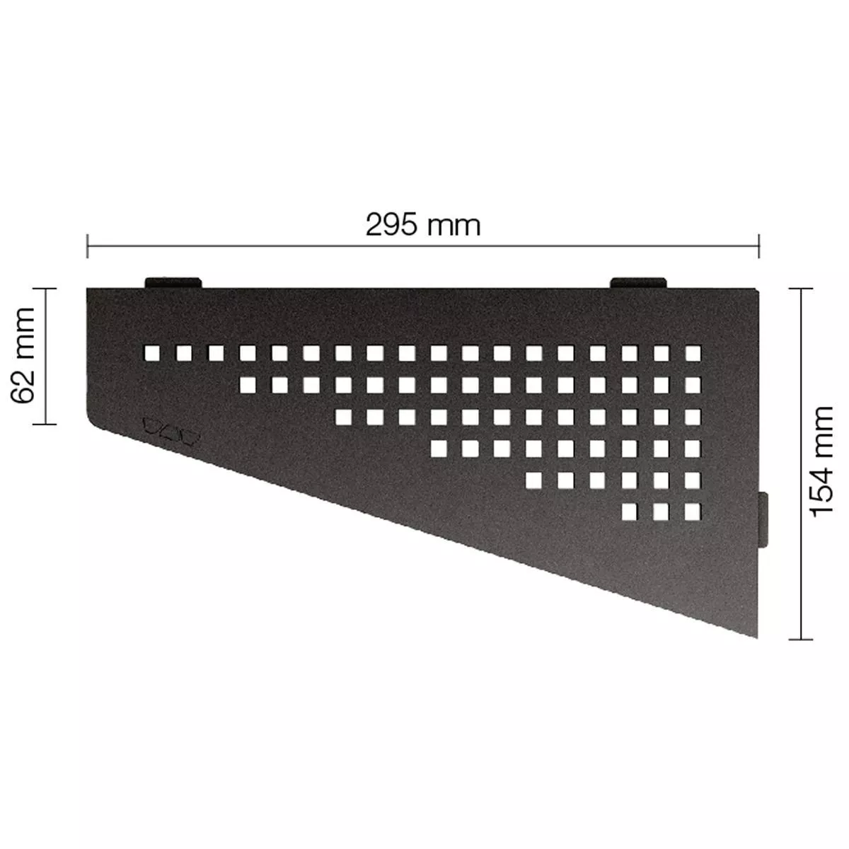 Væghylde brusehylde Schlüter firkantet 15,4x29,5cm firkantet antracit