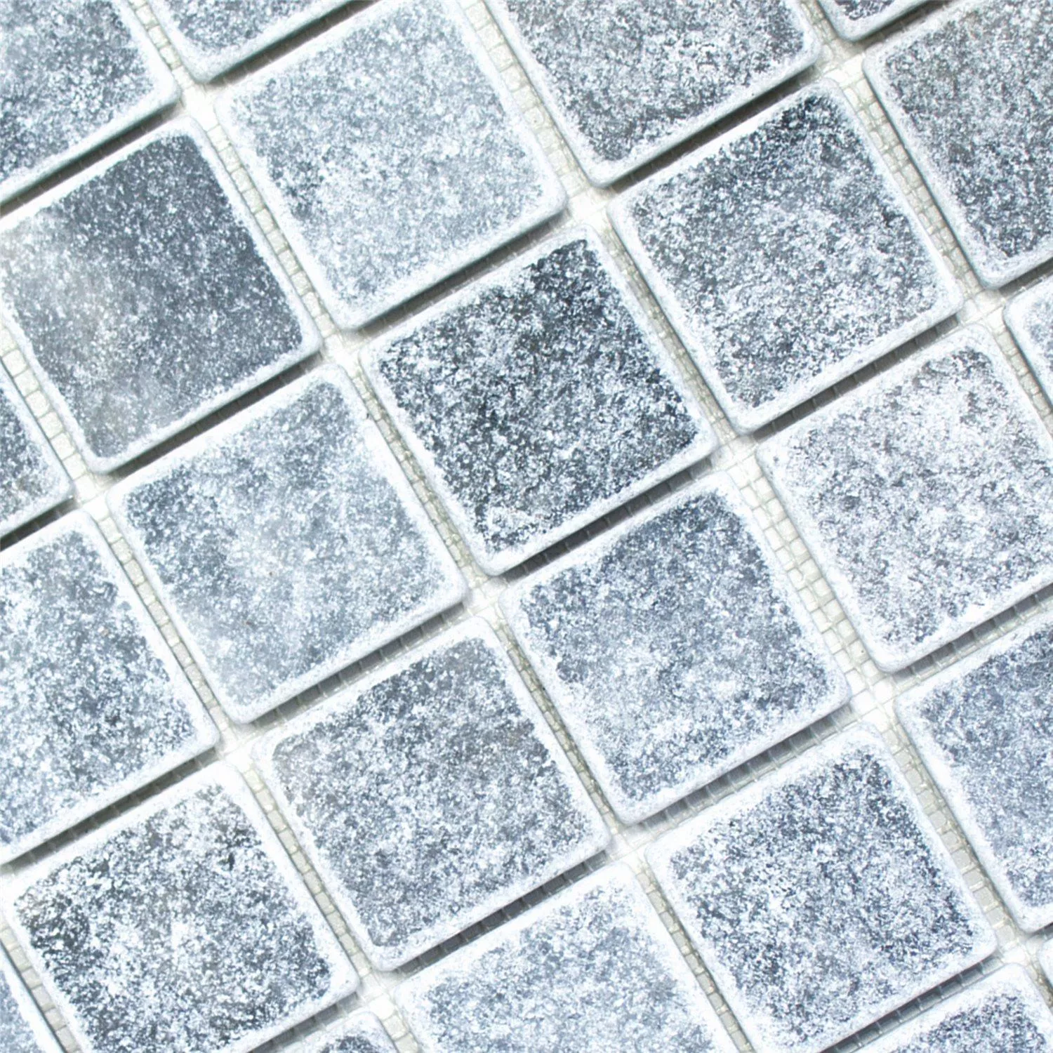 Marmor Mosaik Fliser Bardiglio Sort Gra 48