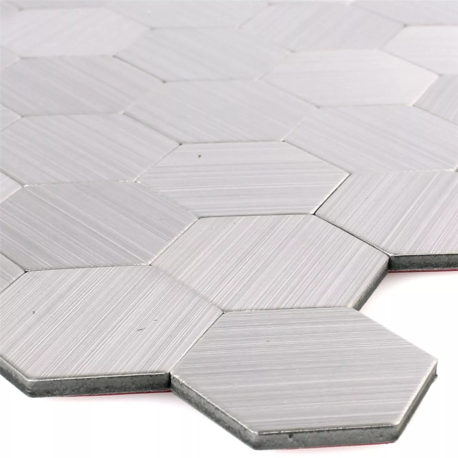 Mosaik Fliser Metal Selvklæbende Mikros Sølv Hexagon Mosaik Fliser Metal Selvklæbende Mikros Sølv Hexagon