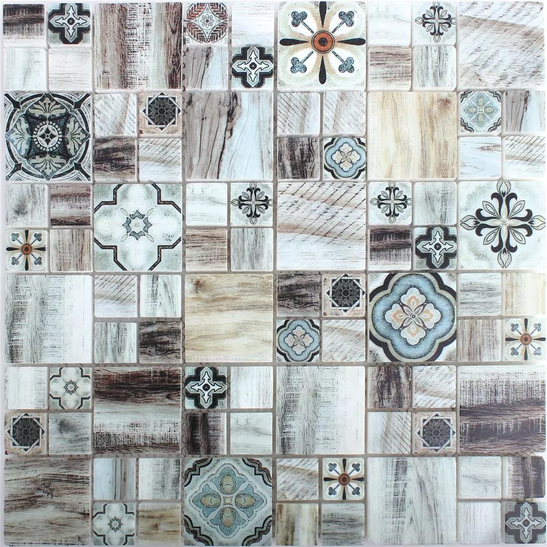 Marmor Natursten Imiteret Træ Mosaik Fliser Portland Lysbrun Mix