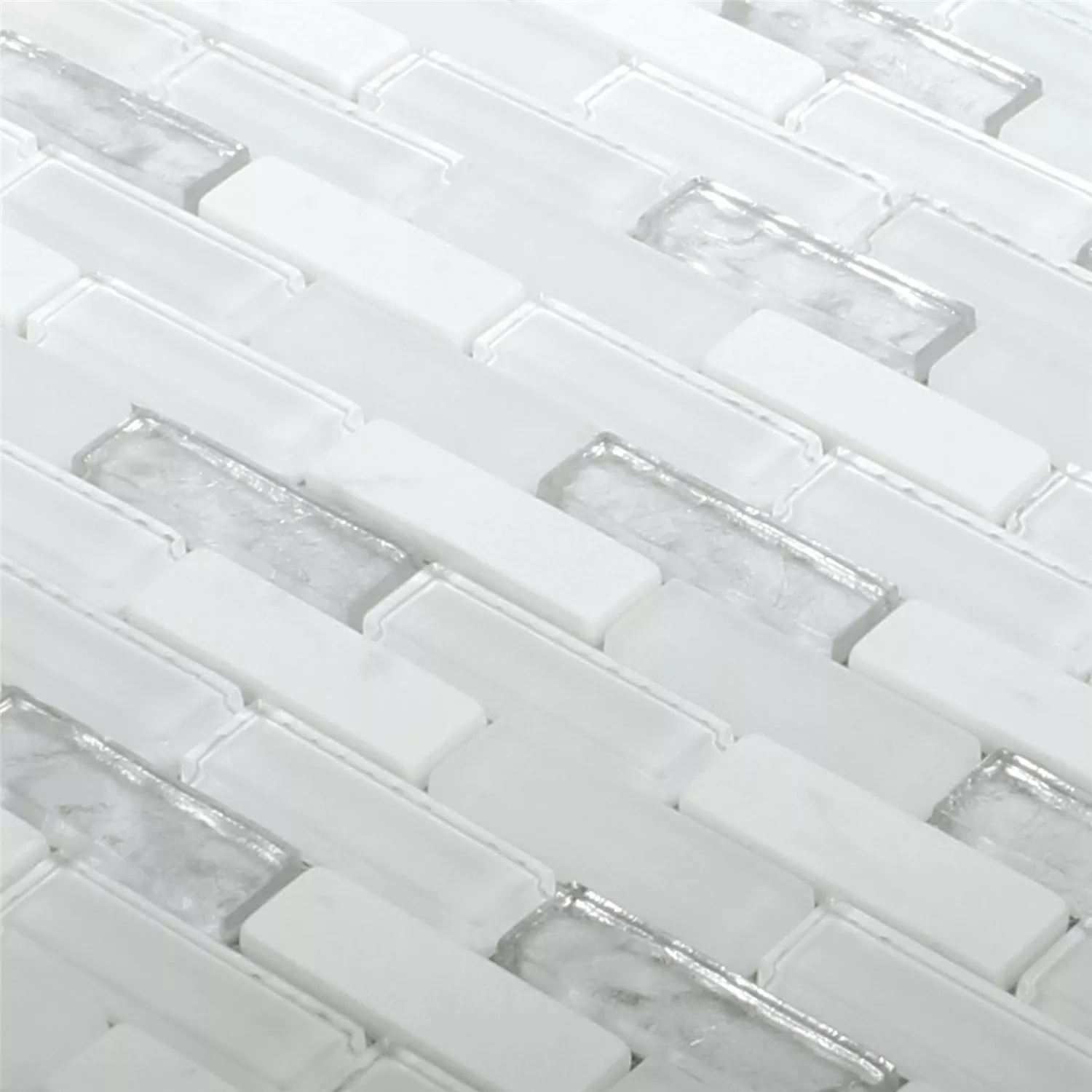 Prøve Mosaik Fliser Glas Marmor Civan Hvid Sølv