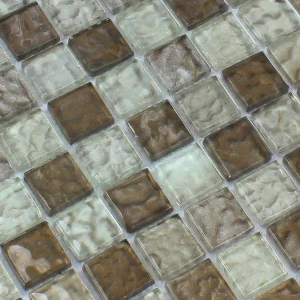 Glasmosaik 25x25x6mm Rav Brun Mix Glasmosaik 25x25x6mm Rav Brun Mix